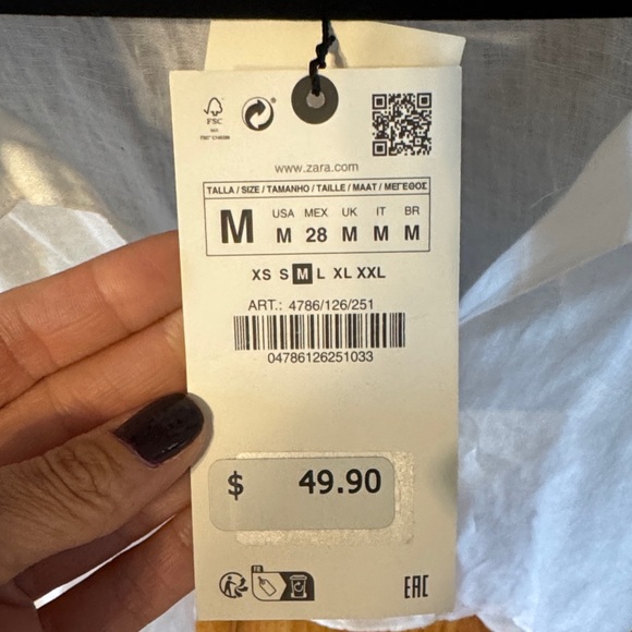 Zara Classic Linen White Button Down Shirt - Picture 2 of 6